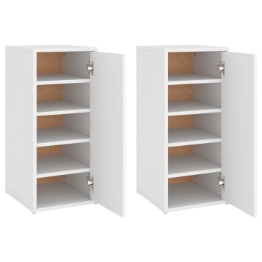 vidaXL Παπουτσοθήκες 2 τεμ. Λευκές 32x35x70cm από Μοριοσανίδα