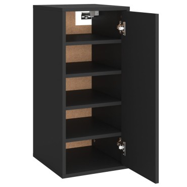 vidaXL Παπουτσοθήκες 2 τεμ. Μαύρες 32x35x70cm από Μοριοσανίδα