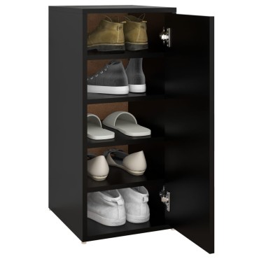 vidaXL Παπουτσοθήκες 2 τεμ. Μαύρες 32x35x70cm από Μοριοσανίδα