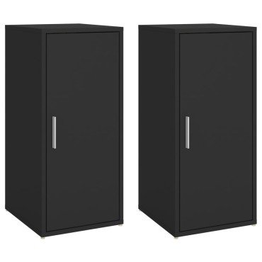 vidaXL Παπουτσοθήκες 2 τεμ. Μαύρες 32x35x70cm από Μοριοσανίδα