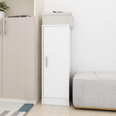vidaXL Παπουτσοθήκη Λευκή 32x35x92cm από Επεξ. Ξύλο