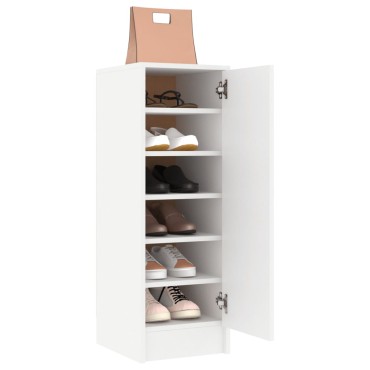 vidaXL Παπουτσοθήκη Λευκή 32x35x92cm από Επεξ. Ξύλο