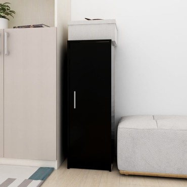 vidaXL Παπουτσοθήκη Μαύρη 32x35x92cm από Επεξ. Ξύλο