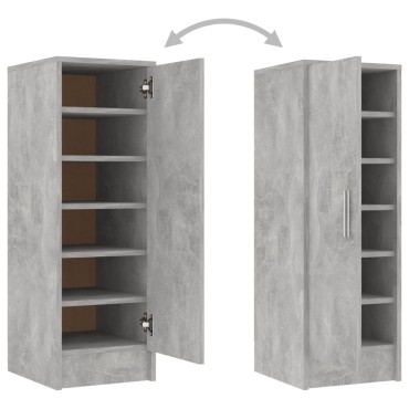 vidaXL Παπουτσοθήκη Γκρι Σκυροδέματος 32x35x92cm από Επεξ. Ξύλο