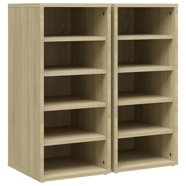 vidaXL Παπουτσοθήκες 2 τεμ. Sonoma Δρυς 31,5x35x70cm από Επεξ. Ξύλο