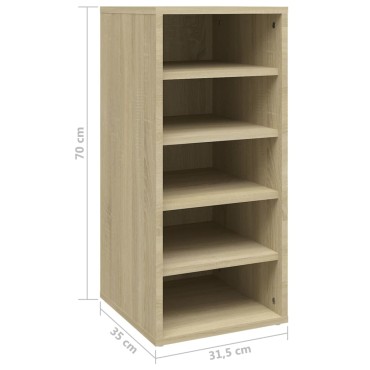 vidaXL Παπουτσοθήκες 2 τεμ. Sonoma Δρυς 31,5x35x70cm από Επεξ. Ξύλο