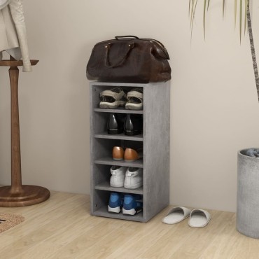vidaXL Παπουτσοθήκη Γκρι Σκυροδέματος 31,5x35x70cm από Επεξ. Ξύλο