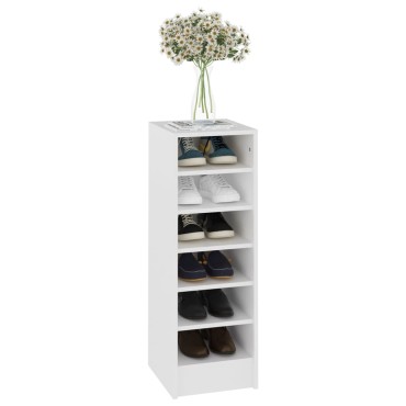 vidaXL Παπουτσοθήκη Λευκή 31,5x35x90cm από Επεξ. Ξύλο