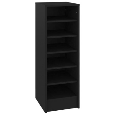 vidaXL Παπουτσοθήκη Μαύρη 31,5x35x90cm από Επεξ. Ξύλο