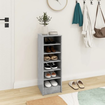 vidaXL Παπουτσοθήκη Γκρι Σκυροδέματος 31,5x35x90cm από Επεξ. Ξύλο