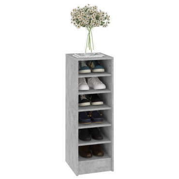 vidaXL Παπουτσοθήκη Γκρι Σκυροδέματος 31,5x35x90cm από Επεξ. Ξύλο