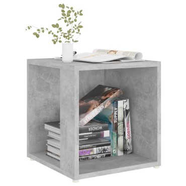 vidaXL Τραπέζι Βοηθητικό Γκρι Σκυροδέματος 33x33x34,5cm Επεξ. Ξύλο