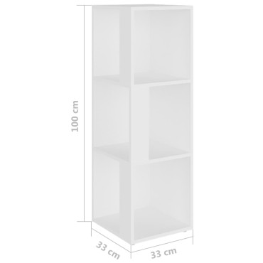 vidaXL Ντουλάπι Γωνία Λευκό 33x33x100cm από Επεξ. Ξύλο 1 τεμ.