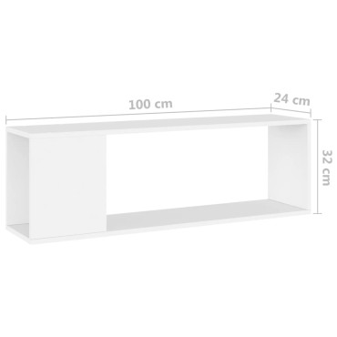 vidaXL Έπιπλο Τηλεόρασης Λευκό 100x24x32cm Επεξεργασμένο Ξύλο