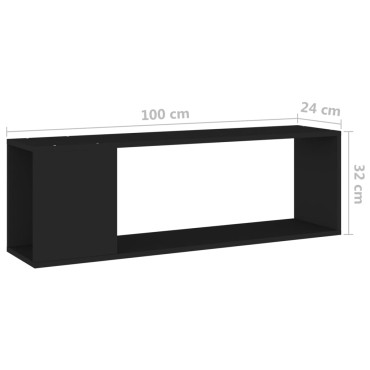 vidaXL Έπιπλο Τηλεόρασης Μαύρο 100x24x32cm Επεξεργασμένο Ξύλο