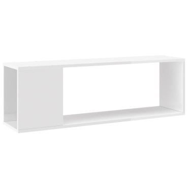 vidaXL Έπιπλο Τηλεόρασης Γυαλιστερό Λευκό 100x24x32cm Επεξ. Ξύλο