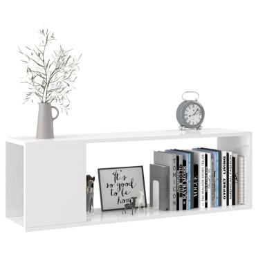 vidaXL Έπιπλο Τηλεόρασης Γυαλιστερό Λευκό 100x24x32cm Επεξ. Ξύλο