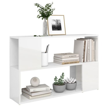 vidaXL Βιβλιοθήκη Γυαλιστερό Λευκό 100x24x63cm Επεξεργασμ. Ξύλο 1 τεμ.