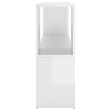vidaXL Βιβλιοθήκη Γυαλιστερό Λευκό 100x24x63cm Επεξεργασμ. Ξύλο 1 τεμ.