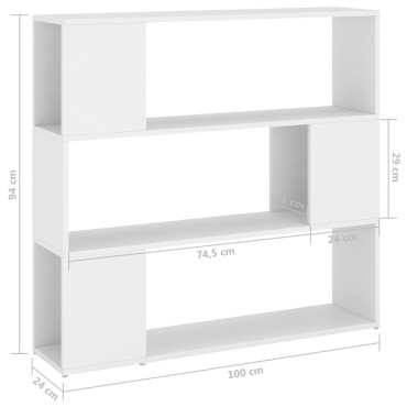 vidaXL Βιβλιοθήκη/Διαχωριστικό Χώρου Λευκό 100x24x94cm 1 τεμ.