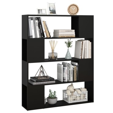 vidaXL Βιβλιοθήκη/Διαχωριστικό Χώρου Μαύρο 100x24x124cm 1 τεμ.