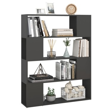 vidaXL Βιβλιοθήκη/Διαχωριστικό Χώρου Γκρι 100x24x124cm 1 τεμ.