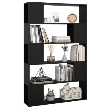 vidaXL Βιβλιοθήκη/Διαχωριστικό Χώρου Μαύρο 100x24x155cm Επεξ. Ξύλο 1 τεμ.