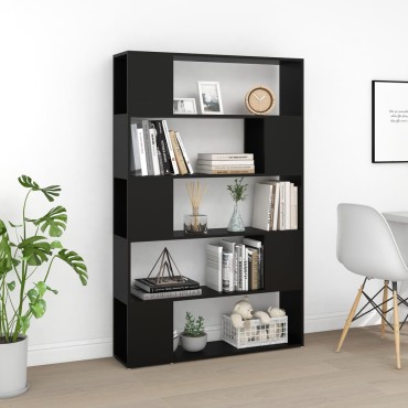 vidaXL Βιβλιοθήκη/Διαχωριστικό Χώρου Μαύρο 100x24x155cm Επεξ. Ξύλο 1 τεμ.