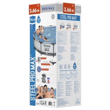 Bestway Σετ Πισίνας Steel Pro MAX 366 x 76 εκ.