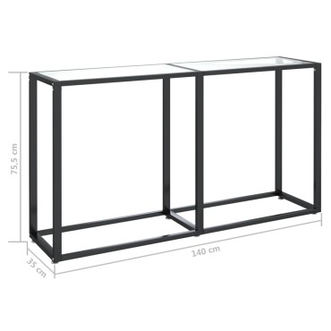 vidaXL Τραπέζι Κονσόλα Διαφανές 140x35x75,5cm από Ψημένο Γυαλί 1 τεμ.