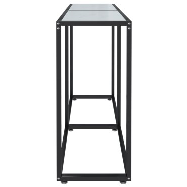 vidaXL Τραπέζι Κονσόλα Λευκό Όψη Μαρμάρου 140x35x75,5cm Ψημένο Γυαλί 1 τεμ.