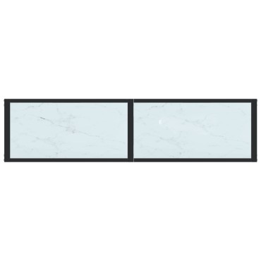 vidaXL Τραπέζι Κονσόλα Λευκό Όψη Μαρμάρου 140x35x75,5cm Ψημένο Γυαλί 1 τεμ.