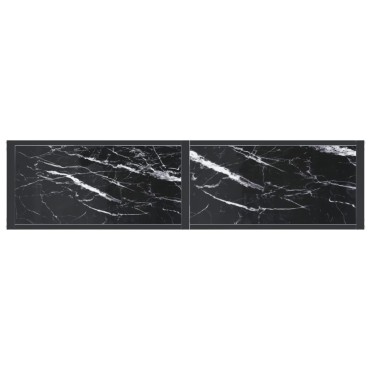vidaXL Τραπέζι Κονσόλα Μαύρο Όψη Μαρμάρου 140x35x75,5cm Ψημένο Γυαλί 1 τεμ.