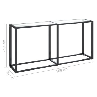 vidaXL Τραπέζι Κονσόλα Διαφανές 160x35x75,5cm από Ψημένο Γυαλί 1 τεμ.