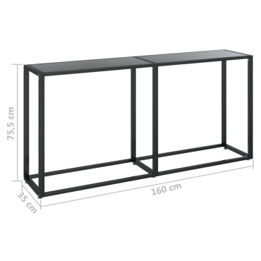 vidaXL Τραπέζι Κονσόλα Μαύρο 160x35x75,5cm από Ψημένο Γυαλί 1 τεμ.