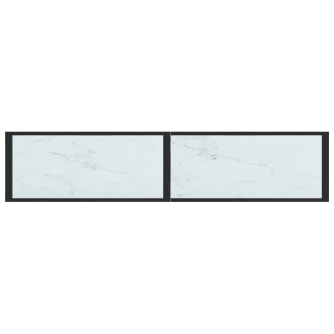 vidaXL Τραπέζι Κονσόλα Λευκό Όψη Μαρμάρου 160x35x75,5cm Ψημένο Γυαλί 1 τεμ.