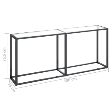 vidaXL Τραπέζι Κονσόλα Διαφανές 180x35x75,5cm από Ψημένο Γυαλί 1 τεμ.