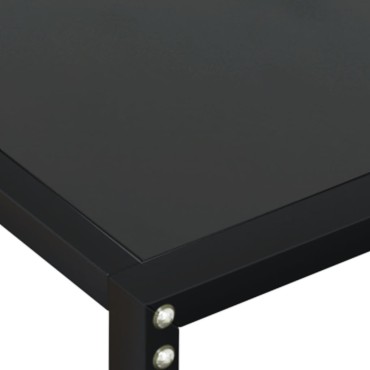 vidaXL Τραπέζι Κονσόλα Μαύρο 180x35x75,5cm από Ψημένο Γυαλί 1 τεμ.