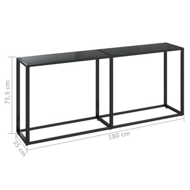 vidaXL Τραπέζι Κονσόλα Μαύρο 180x35x75,5cm από Ψημένο Γυαλί 1 τεμ.