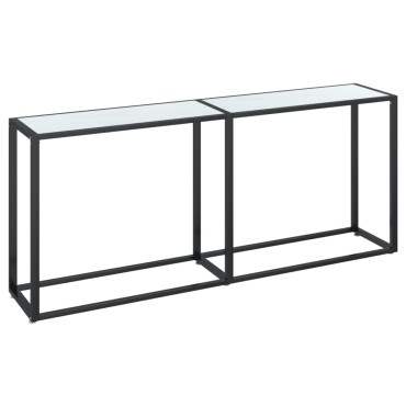 vidaXL Τραπέζι Κονσόλα Λευκό Όψη Μαρμάρου 180x35x75,5cm Ψημένο Γυαλί 1 τεμ.