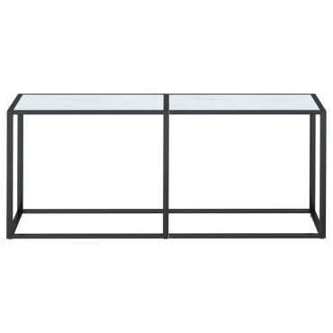 vidaXL Τραπέζι Κονσόλα Λευκό Όψη Μαρμάρου 180x35x75,5cm Ψημένο Γυαλί 1 τεμ.