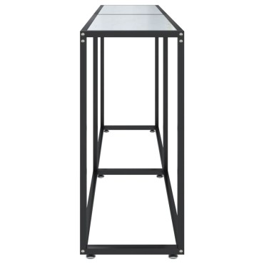 vidaXL Τραπέζι Κονσόλα Λευκό Όψη Μαρμάρου 180x35x75,5cm Ψημένο Γυαλί 1 τεμ.