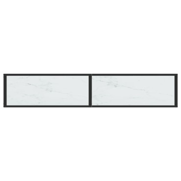 vidaXL Τραπέζι Κονσόλα Λευκό Όψη Μαρμάρου 180x35x75,5cm Ψημένο Γυαλί 1 τεμ.
