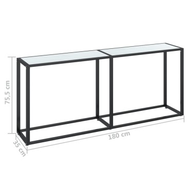 vidaXL Τραπέζι Κονσόλα Λευκό Όψη Μαρμάρου 180x35x75,5cm Ψημένο Γυαλί 1 τεμ.