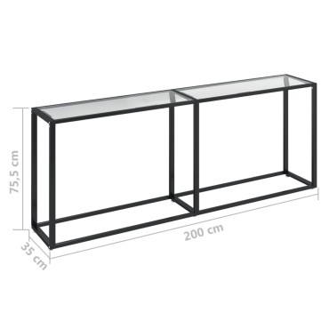 vidaXL Τραπέζι Κονσόλα Διαφανές 200x35x75,5cm από Ψημένο Γυαλί 1 τεμ.