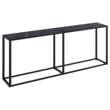 vidaXL Τραπέζι Κονσόλα Μαύρο 200x35x75,5cm από Ψημένο Γυαλί 1 τεμ.