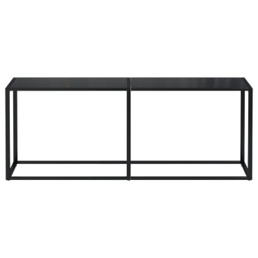 vidaXL Τραπέζι Κονσόλα Μαύρο 200x35x75,5cm από Ψημένο Γυαλί 1 τεμ.
