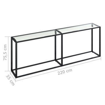 vidaXL Τραπέζι Κονσόλα Διαφανές 220x35x75,5cm από Ψημένο Γυαλί 1 τεμ.