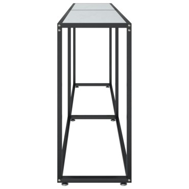 vidaXL Τραπέζι Κονσόλα Λευκό Όψη Μαρμάρου 220x35x75,5cm Ψημένο Γυαλί 1 τεμ.