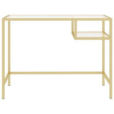 vidaXL Γραφείο Υπολογιστή Διάφανο 100x36x74cm από Ψημένο Γυαλί 1 τεμ.